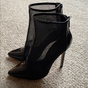 Black mesh heels